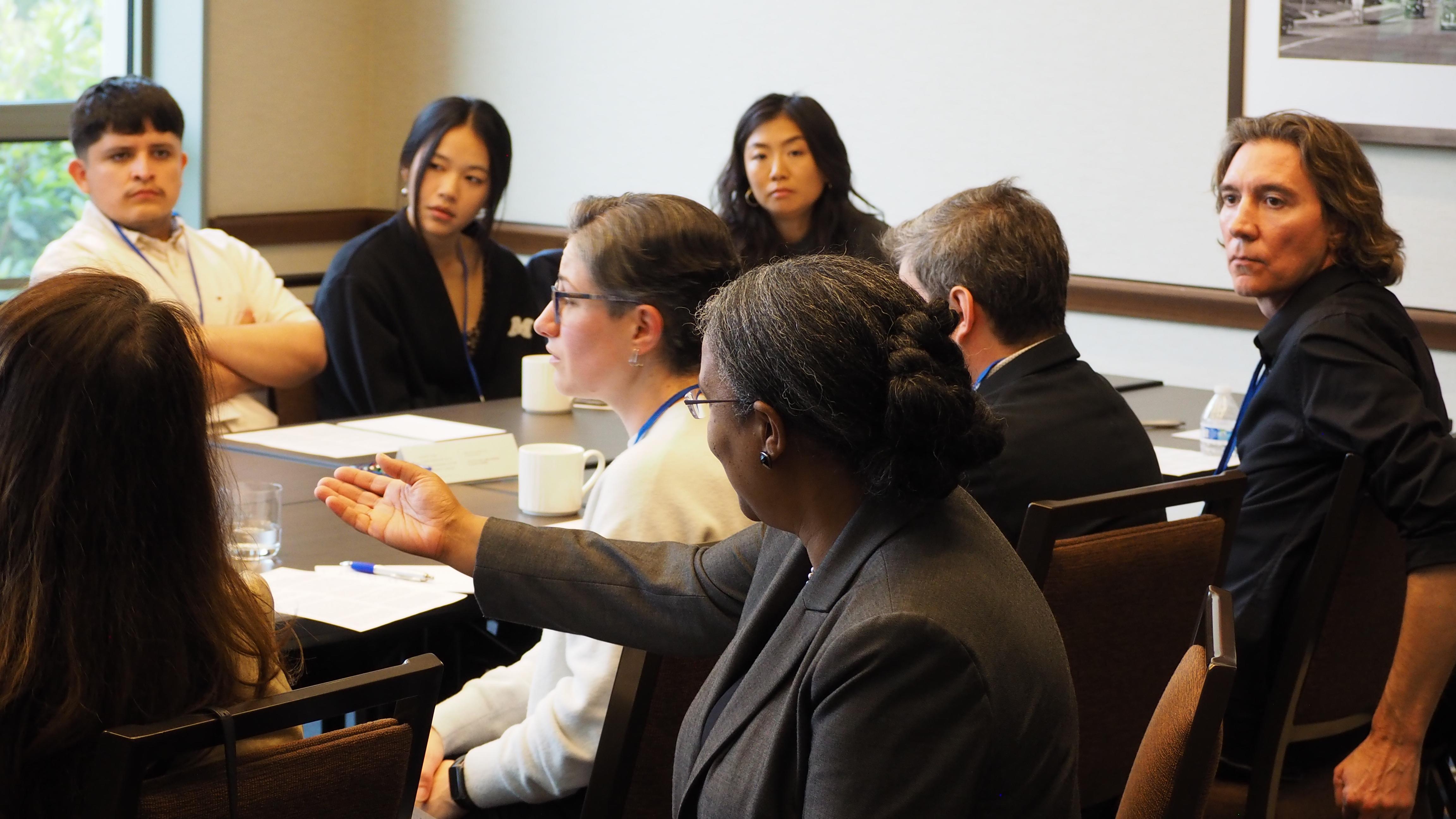 Attendees take part in a roundtable discussion at a UCLA MASDS event